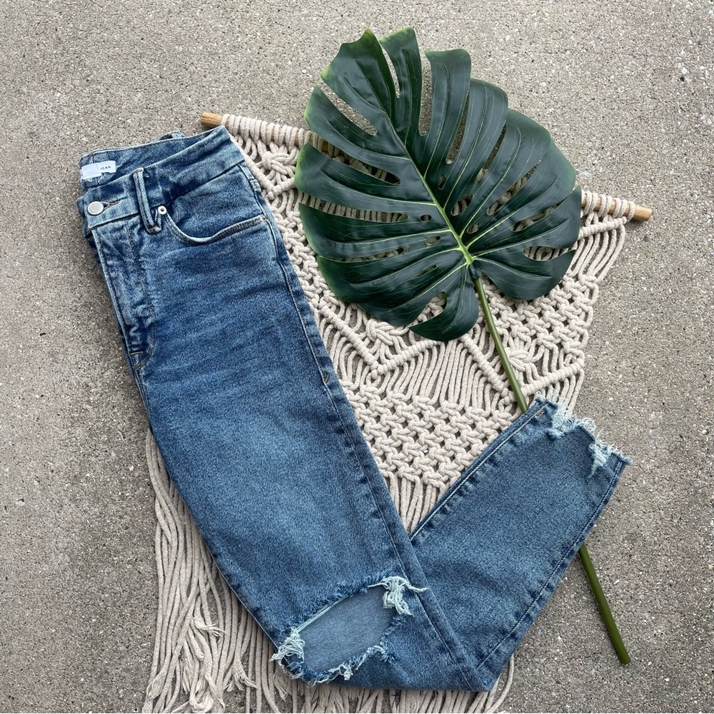 Good American High Rise Distressed Jeans Size 0 / 25